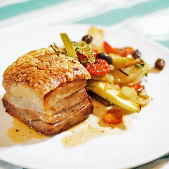 Pork Belly with Roasted Fennel