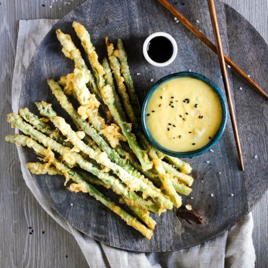 Asparagus Tempura w/ Miso Aioli