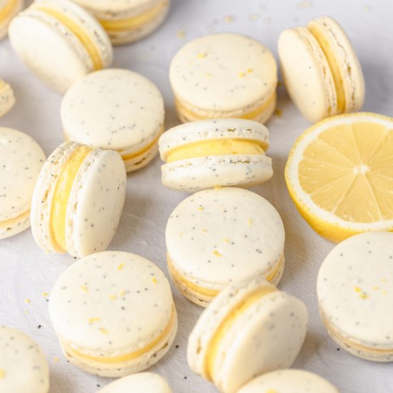 Lemon Poppy Seed Macarons