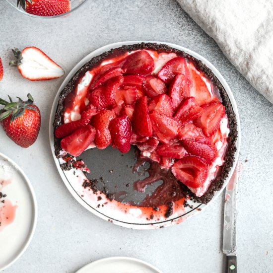 No bake strawberry cheesecake tart