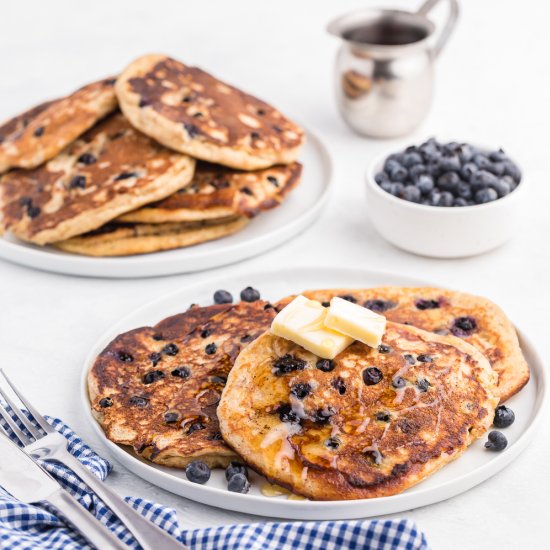 Whole Wheat Blueberry Pancakes