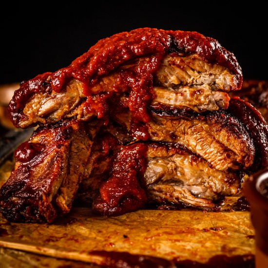 St Louis Ribs with BBQ Sauce