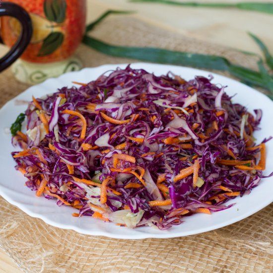 Red cabbage and fennel salad