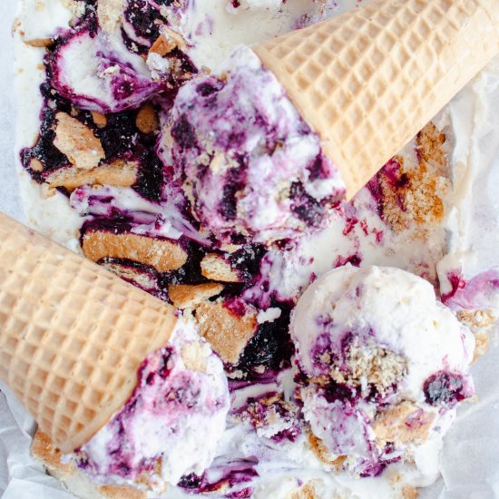 No-Churn Blueberry Cheesecake Ice C