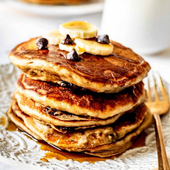 Banana Chocolate Chip Pancakes