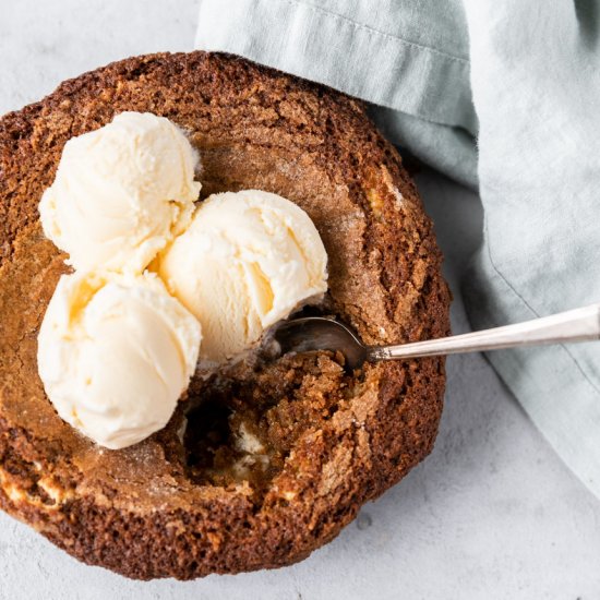 Sopapilla Cheesecake Skillet Cookie