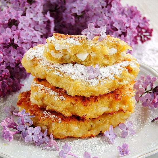 banana fritters with cottage cheese