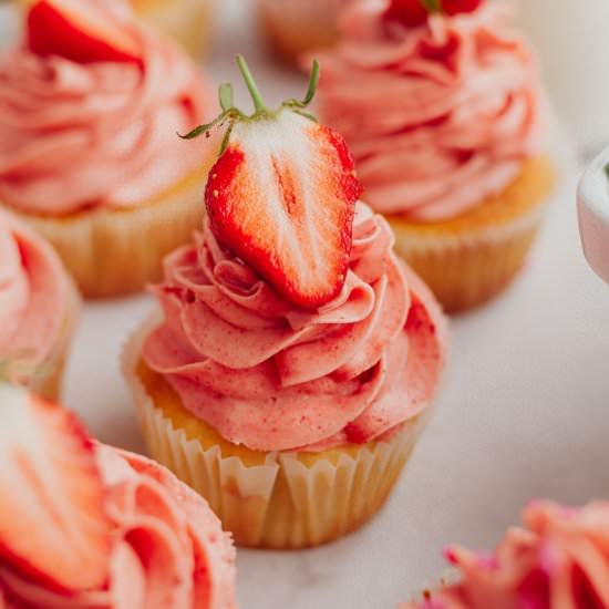 Strawberry Filled Cupcakes