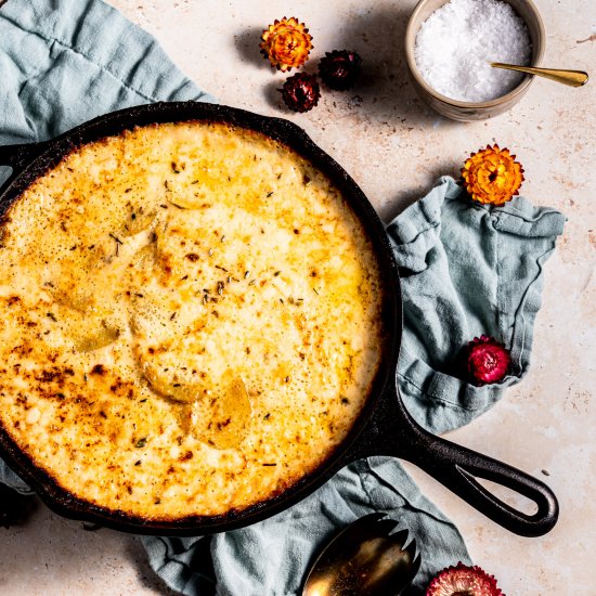 Lavender Cheddar Au Gratin Potatoes