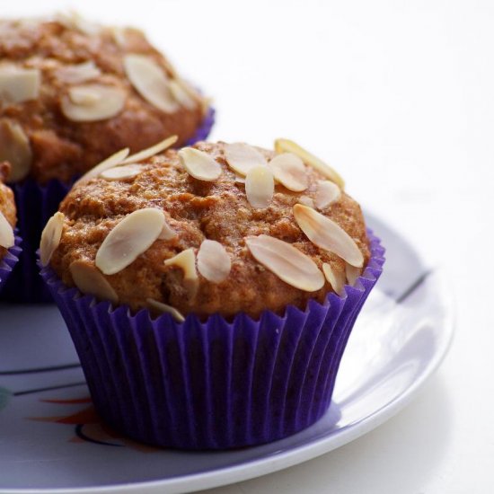 Eggless Quinoa Banana Almond Muffin