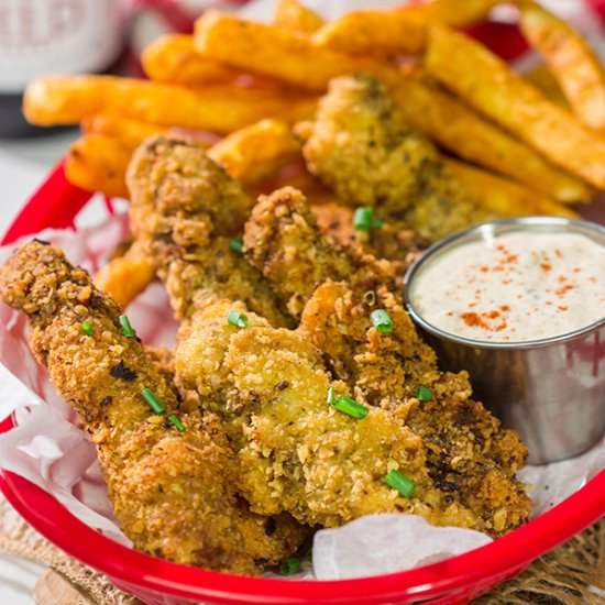 Idaho Finger Steaks with Cajun Sauc