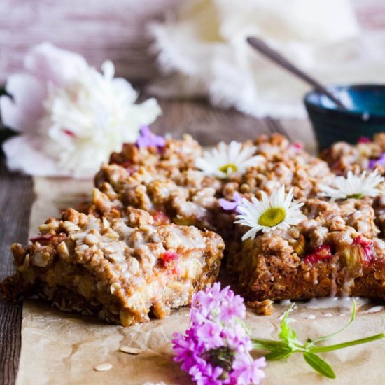 Rhubarb Oatmeal Bars