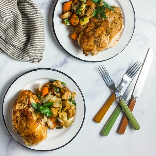 one pan chicken and vegetables