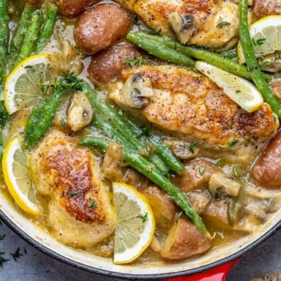 LEMON CHICKEN AND POTATOES SKILLET