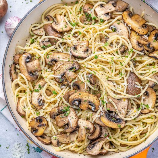 EASY MUSHROOM GARLIC SPAGHETTI RECI