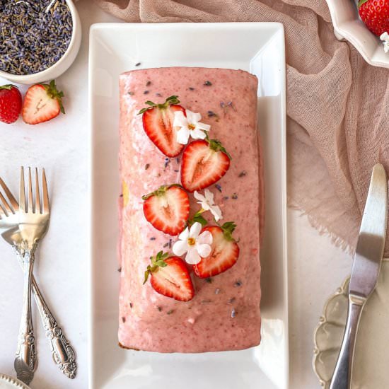 Strawberry Lavender Pound Cake