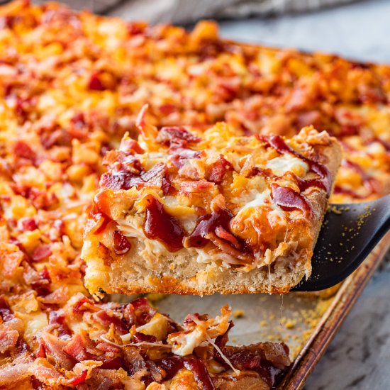 Sheet Pan BBQ Chicken Pizza