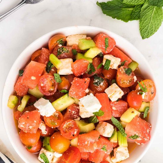 Watermelon Salad With Feta And Mint