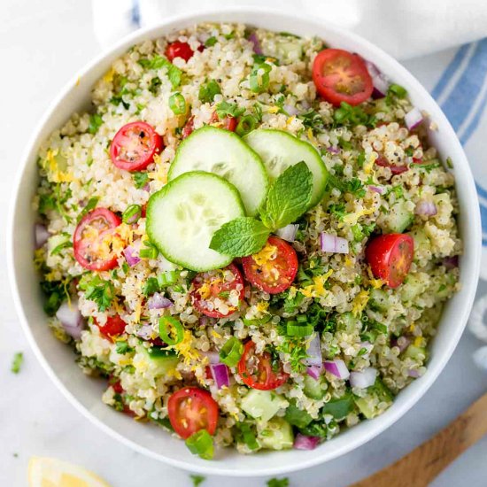 Quinoa Tabbouleh with Lemon Garlic