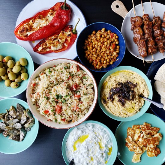 Epic, homemade Greek Meze platter