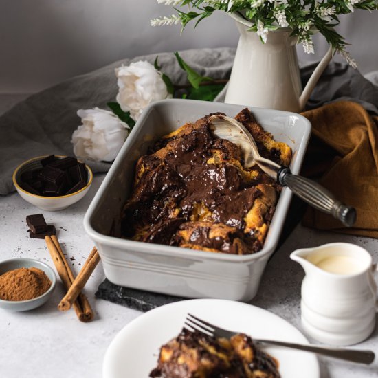 Chocolate Panettone Pudding