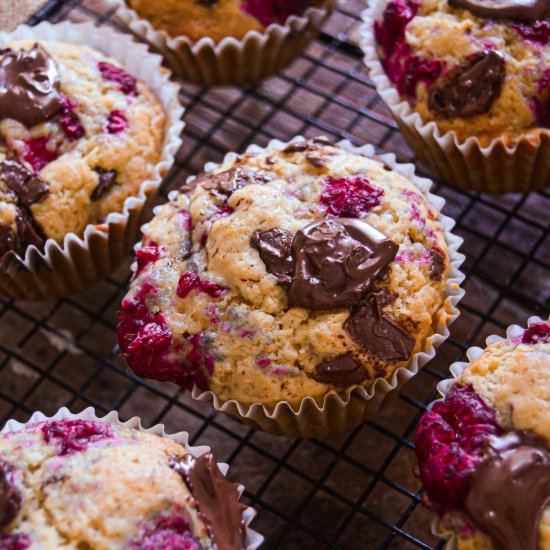 Vegan Chocolate, Raspberry Muffins