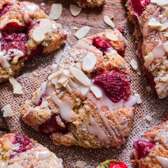 Vegan Strawberry, Lemon Scones