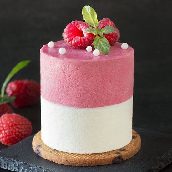 Raspberry Mint Mousse Cake