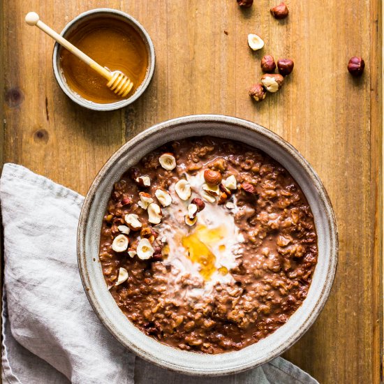 Chocolate Oatmeal with Honey