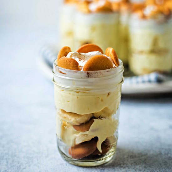 no bake banana pudding in jars