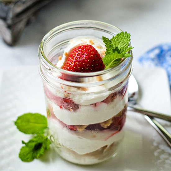 Strawberry Icebox Cake in Jars