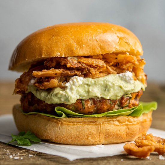 Smoky cilantro salmon burger