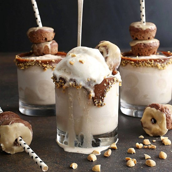 Peanut Butter Milkshake with Donuts