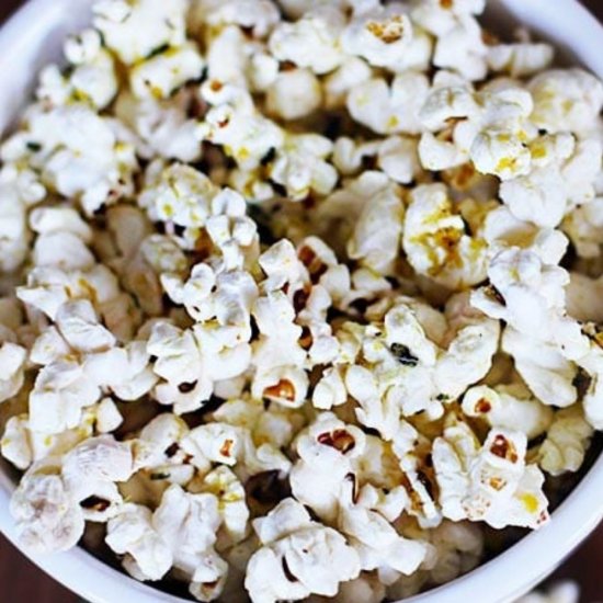 Cheesy Rosemary Truffle Popcorn