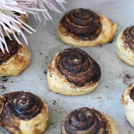 Chocolate pastry snails