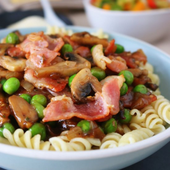 Marsala, Bacon & Mushroom Pasta