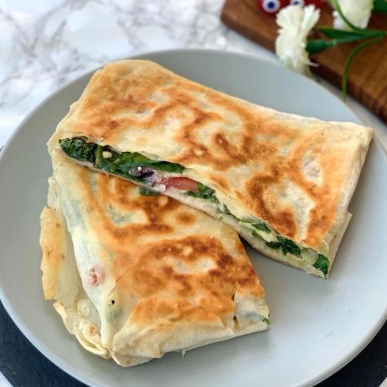 Gozleme with Spinach And Cheese