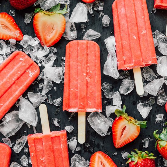 Sugar-Free Strawberry Popsicles