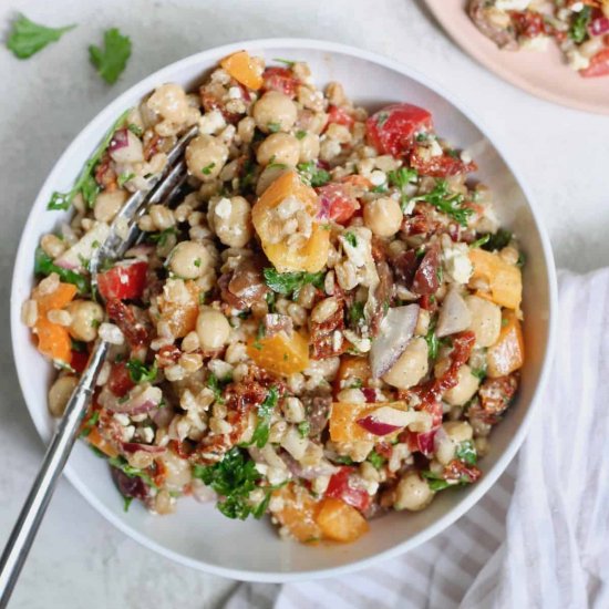 Mediterranean Chickpea Farro Salad