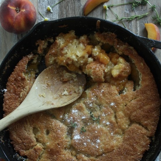 Bourbon Vanilla Peach Cobbler