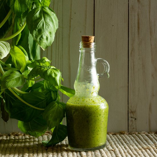 White Balsamic Basil Vinaigrette