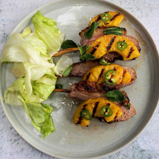 lamb with grilled pineapple