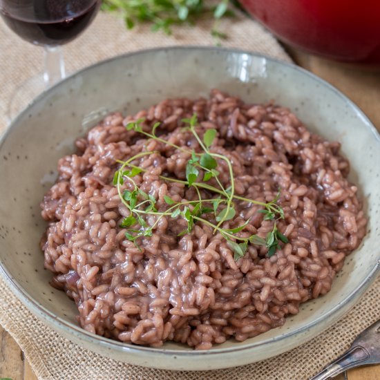 Red wine risotto