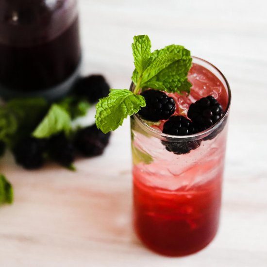 Blackberry Mint Shrub Cocktail