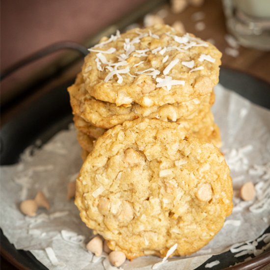 Chewy Coconut and Caramel Cookies