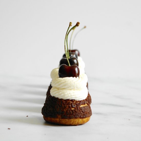 black forest cream puffs