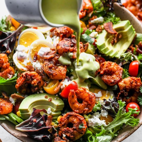 Cobb Salad with Jerk Shrimp