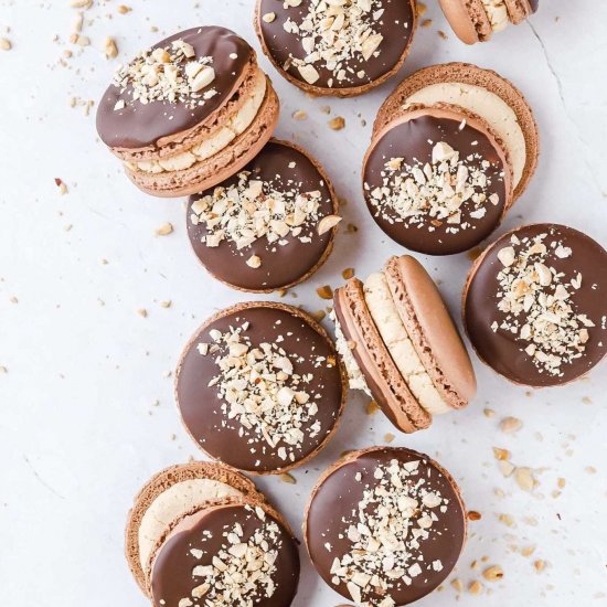 Chocolate Peanut Butter Macarons