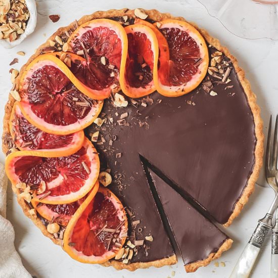 Blood Orange Chocolate Tart