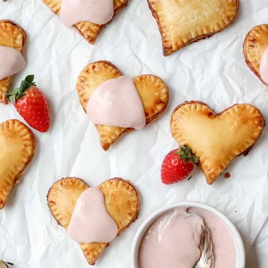 Heart Shaped Strawberry Hand Pies